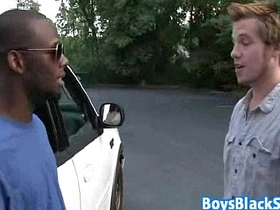 Muscular blacg gay dude fuck white twink with his bbc 21